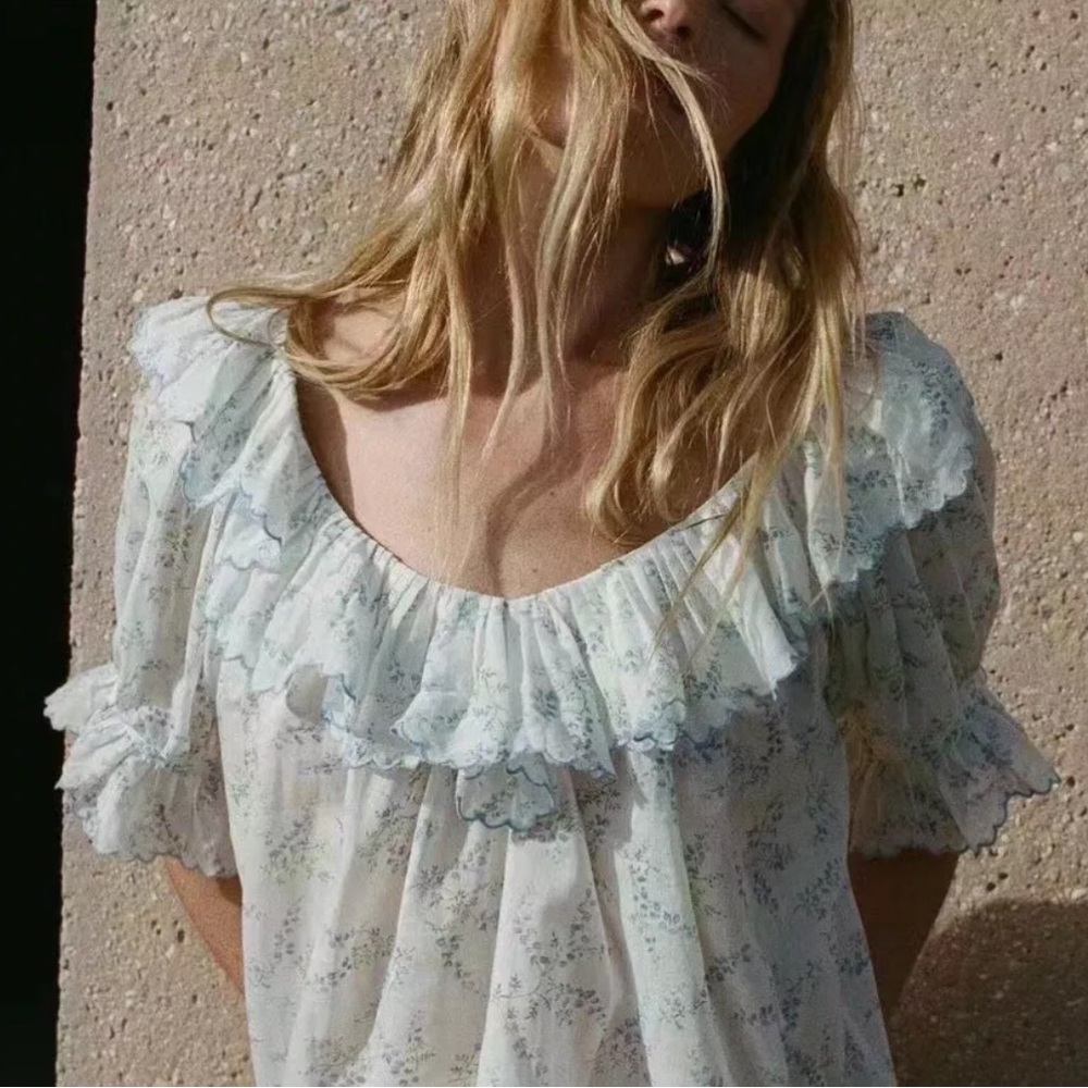 Doen Samara Blouse Blanc Bluebell Small
